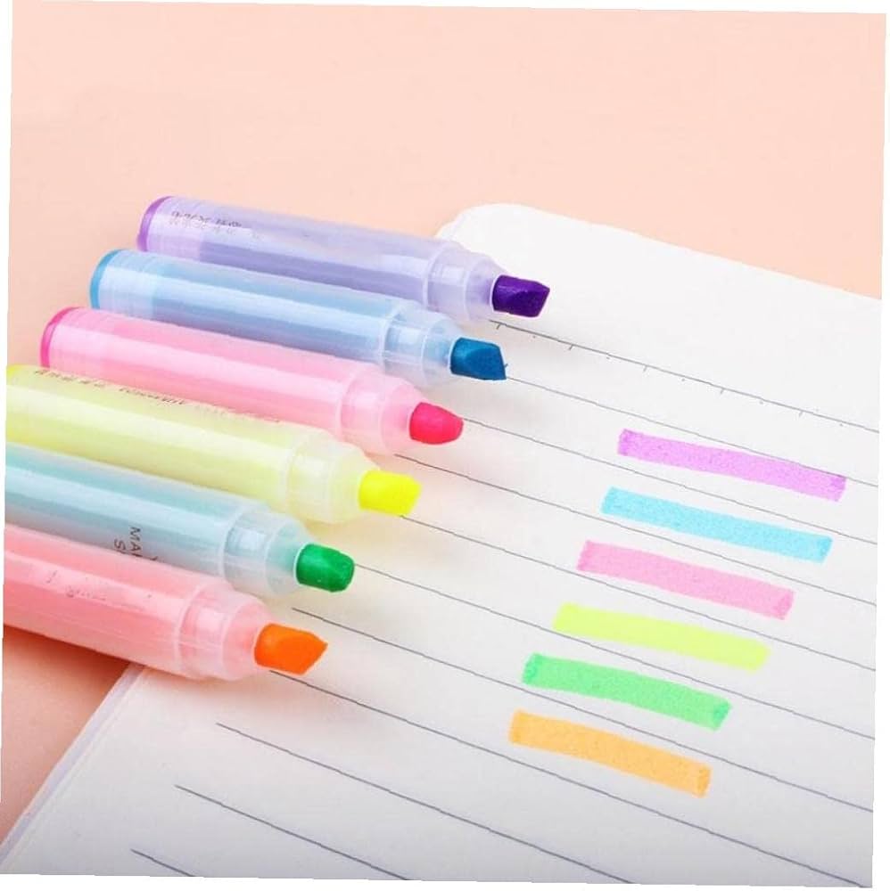 Amazon.co.jp: 6 pcs/セット ハイライト マーカー ペン 漫画 かわいい